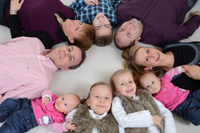 Familienbild von oben